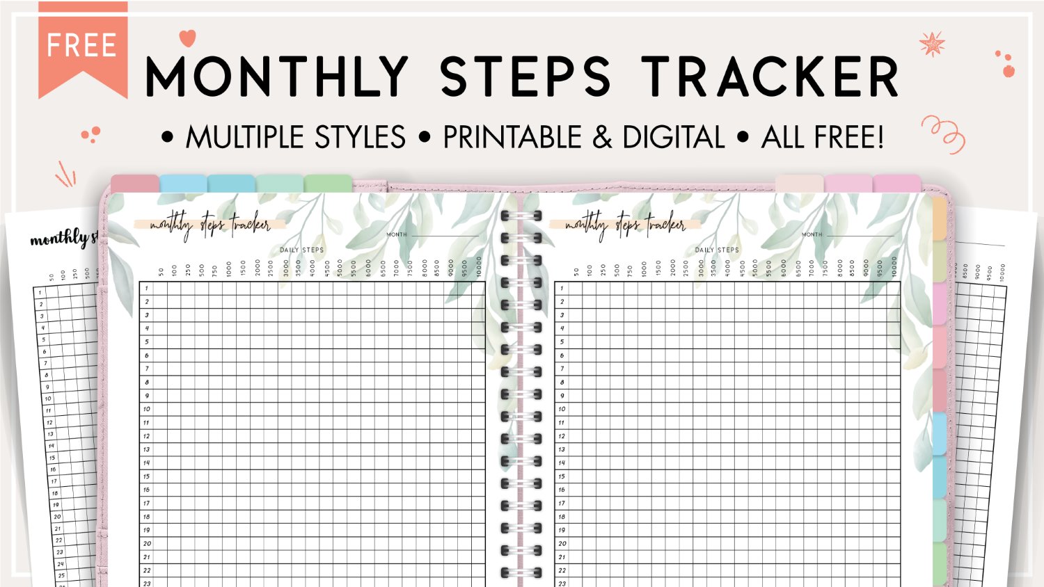 free printable monthly steps tracker template - world of printables
